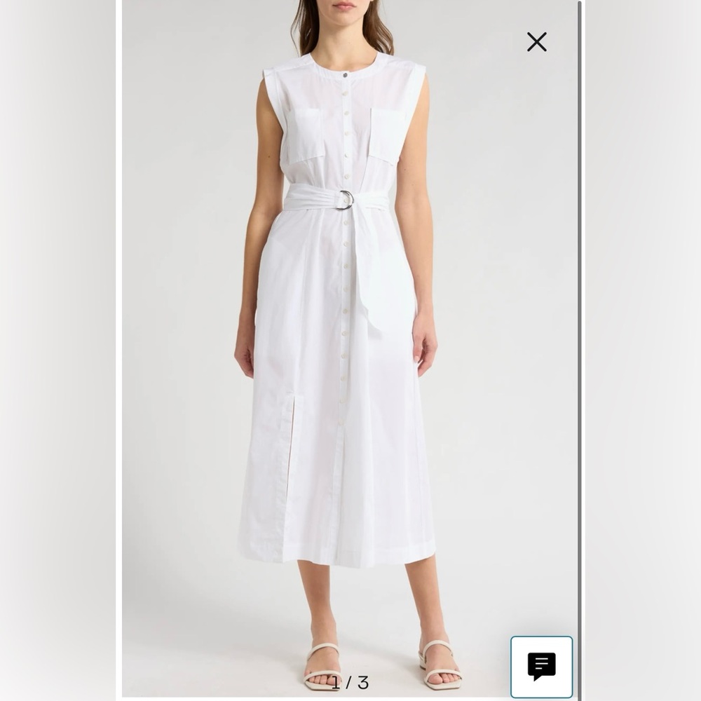 Brand new Dereck lam 10 Crosby Karina cap sleeve shirt  White Dress - Picture 2 of 5